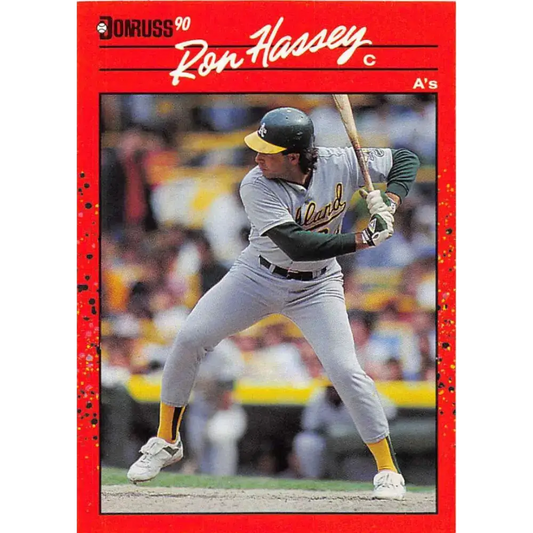 1990 Donruss #450 Ron Hassey VG-EX Oakland Athletics Baseball Card - Baseball Card Single