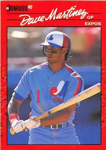 Dave Martinez baseball card with original gloss from 1990 Donruss NM-MT Expos