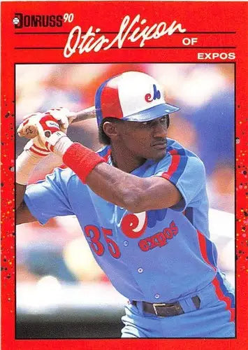 Otis Nixon baseball card from 1990 Donruss #456 with original gloss and vibrant details