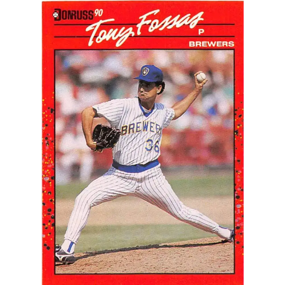 1990 Donruss #457 Tony Fossas VG-EX RC Rookie Milwaukee Brewers Baseball Card - Baseball Card Single