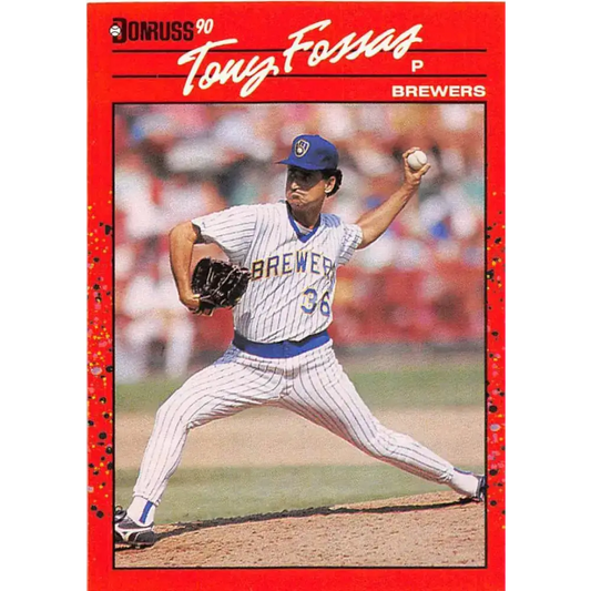 1990 Donruss #457 Tony Fossas VG-EX RC Rookie Milwaukee Brewers Baseball Card - Baseball Card Single