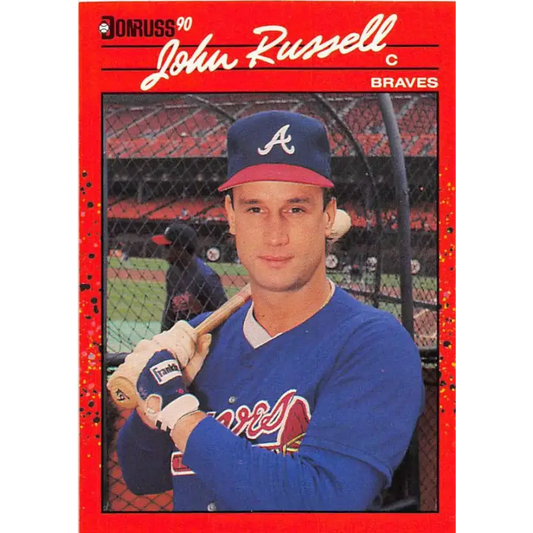 1990 Donruss #458 John Russell VG-EX Atlanta Braves Baseball Card - Baseball Card Single