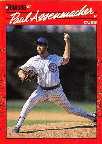 Original gloss baseball card of Paul Assenmacher NM-MT from 1990 Donruss Cubs