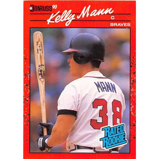1990 Donruss #46 Kelly Mann DP VG-EX RC Rookie Atlanta Braves Baseball Card - Baseball Card Single