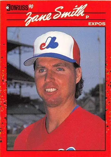 Original gloss Zane Smith baseball card from 1990 Donruss #460 simply sandoval Expos