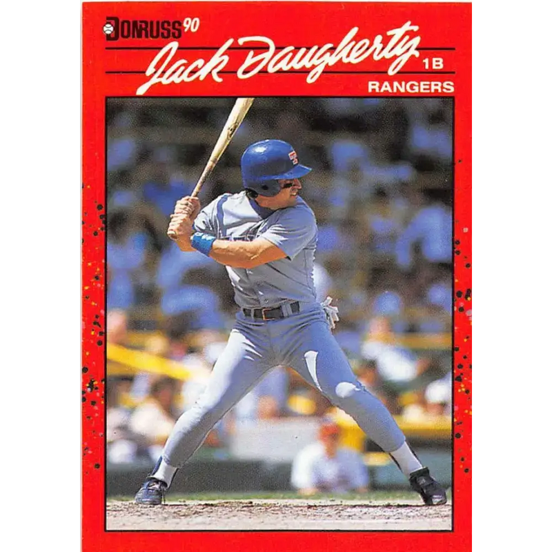 1990 Donruss #461 Jack Daugherty VG-EX RC Rookie Texas Rangers Baseball Card - Baseball Card Single