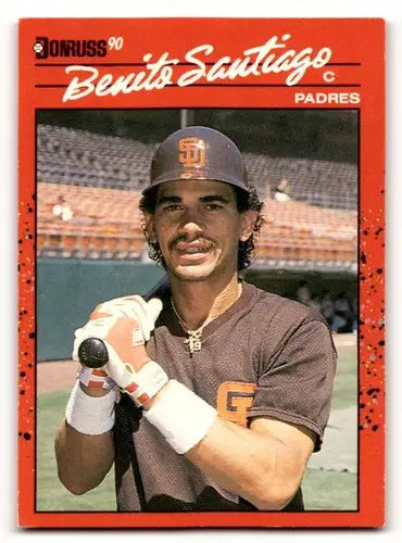 1990 Donruss #465 Benito Santiago San Diego Padres Baseball Cards EX ID:56198 - Baseball Card Single
