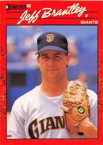 Original gloss Jeff Brantley baseball card from 1990 Donruss NM-MT Giants