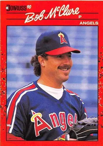 Original gloss Bob McClure baseball card from 1990 Donruss NM-MT Angels