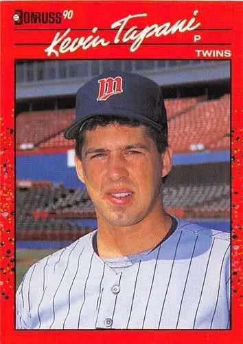 1990 Donruss Kevin Tapani rookie Twins baseball card with original gloss and vibrant image