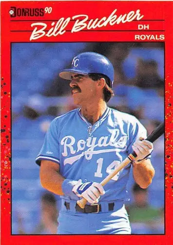 Original gloss 1990 Donruss Bill Buckner baseball card featuring Royals, usually sells well