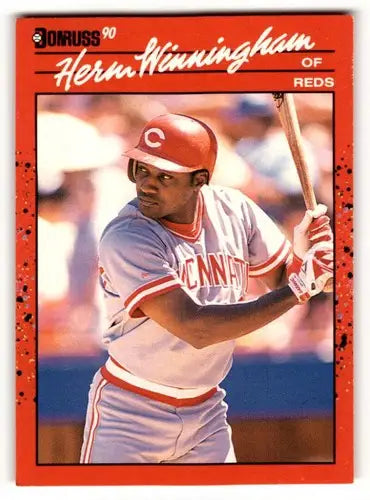 Herm Winningham Cincinnati Reds baseball card from 1990 Donruss product