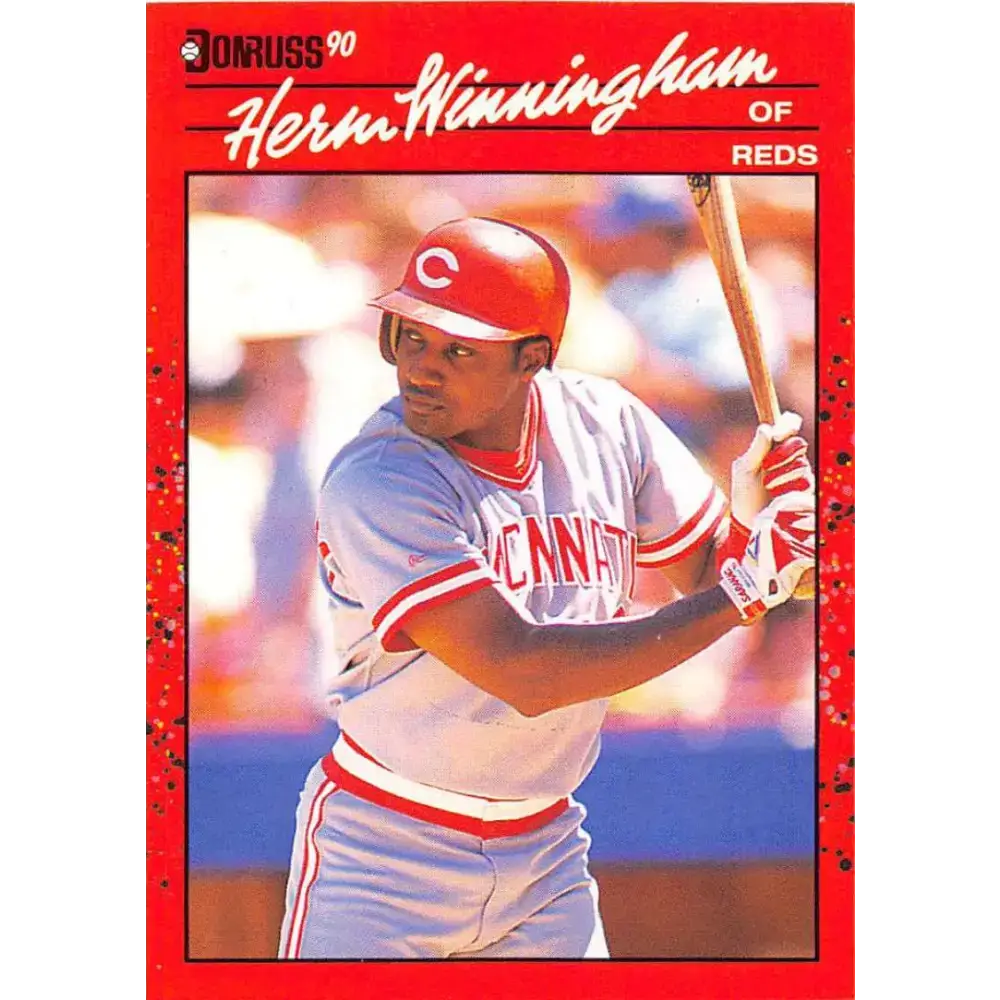 1990 Donruss #478 Herm Winningham VG-EX Cincinnati Reds Baseball Card - Baseball Card Single