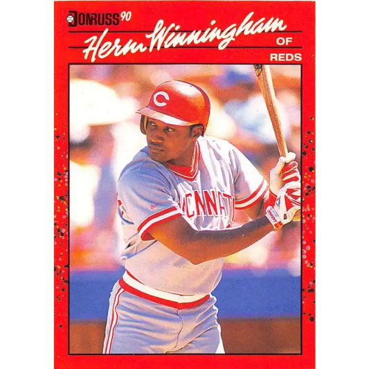 1990 Donruss #478 Herm Winningham VG-EX Cincinnati Reds Baseball Card - Baseball Card Single