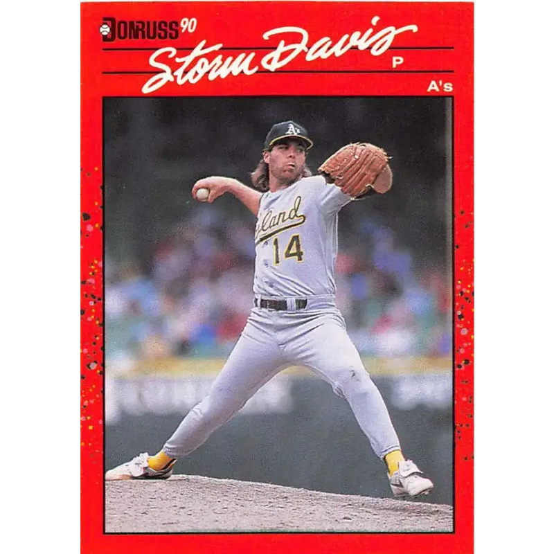 1990 Donruss #479 Storm Davis VG-EX Oakland Athletics Baseball Card - Baseball Card Single