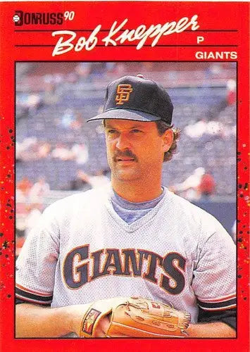 Original gloss Bob Knepper baseball card 1990 Donruss NM-MT Giants ID 5099