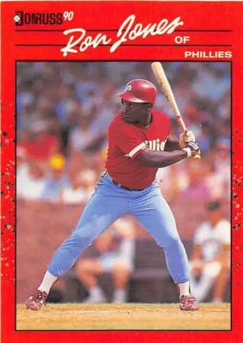 Ron Jones baseball card from 1990 Donruss, showcasing original gloss for collectors