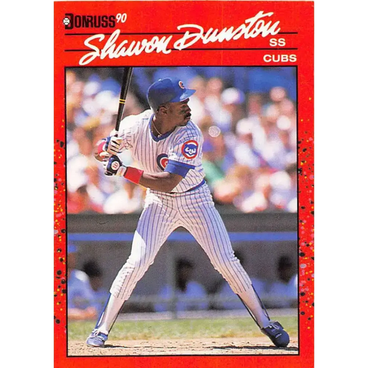 1990 Donruss #49 Shawon Dunston VG-EX Chicago Cubs Baseball Card - Baseball Card Single
