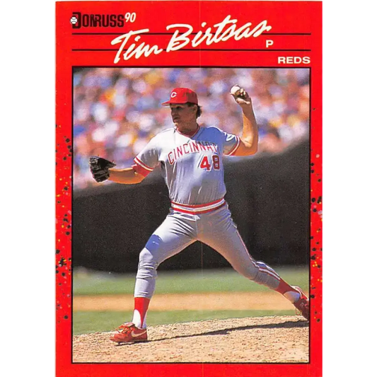 1990 Donruss #493 Tim Birtsas VG-EX Cincinnati Reds Baseball Card - Baseball Card Single