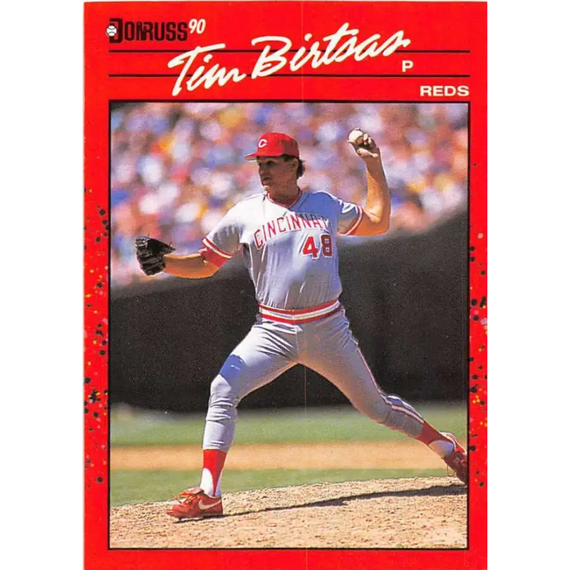 1990 Donruss #493 Tim Birtsas VG-EX Cincinnati Reds Baseball Card - Baseball Card Single