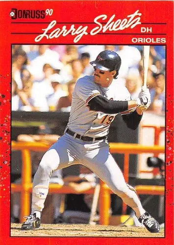 Original gloss 1990 Donruss Larry Sheets baseball card, Orioles sports cards collectible