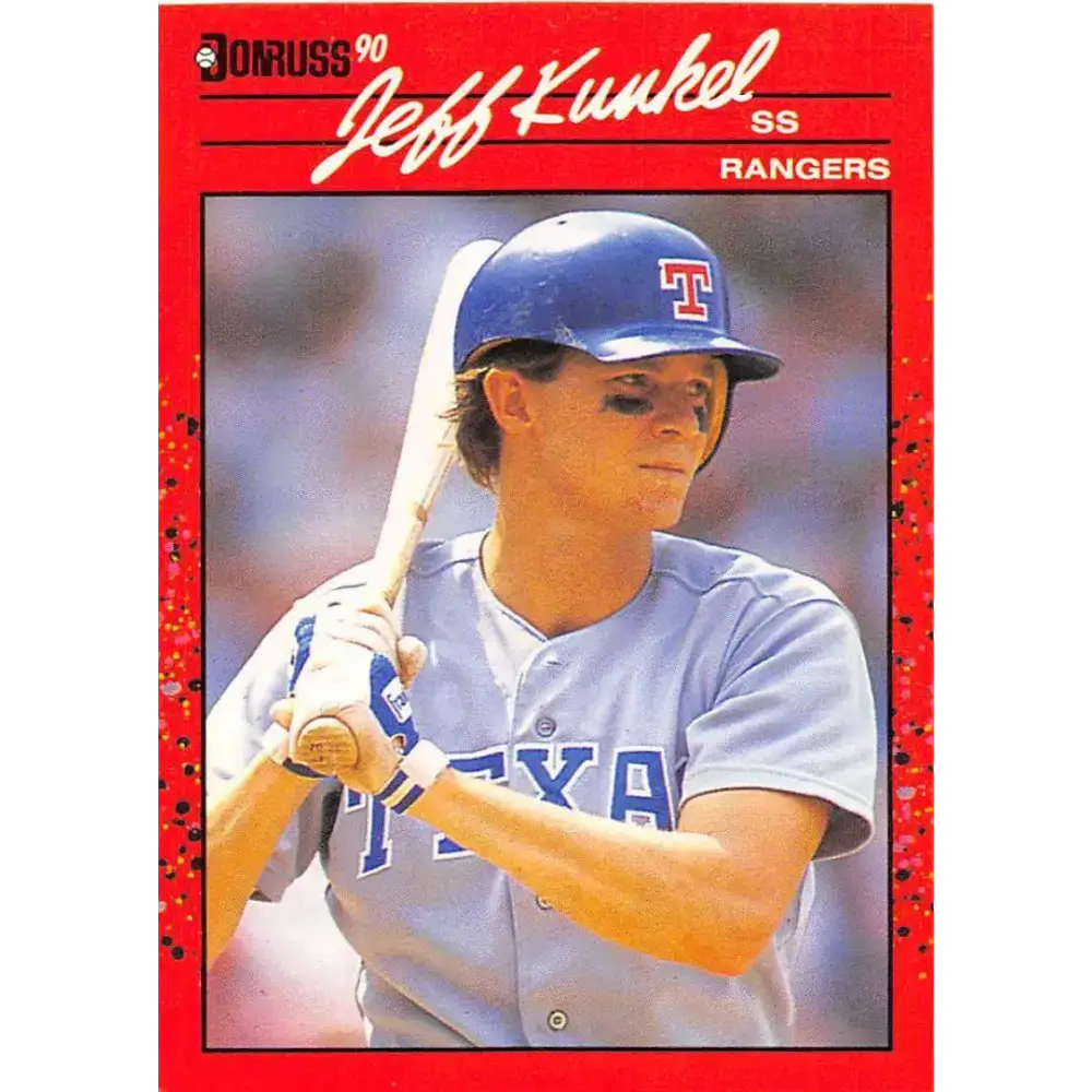 1990 Donruss #496 Jeff Kunkel VG-EX Texas Rangers Baseball Card - Baseball Card Single