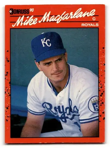 1990 Donruss #498 Mike Macfarlane Kansas City Royals Baseball Cards ID:57605 - Baseball Card Single