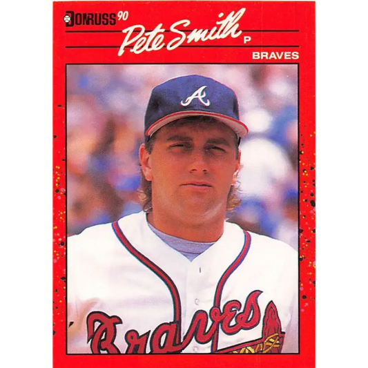 1990 Donruss #499 Pete Smith VG-EX Atlanta Braves Baseball Card - Baseball Card Single