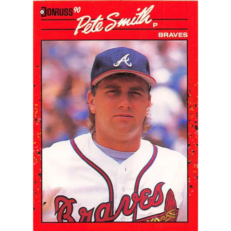 1990 Donruss #499 Pete Smith VG-EX Atlanta Braves Baseball Card - Baseball Card Single