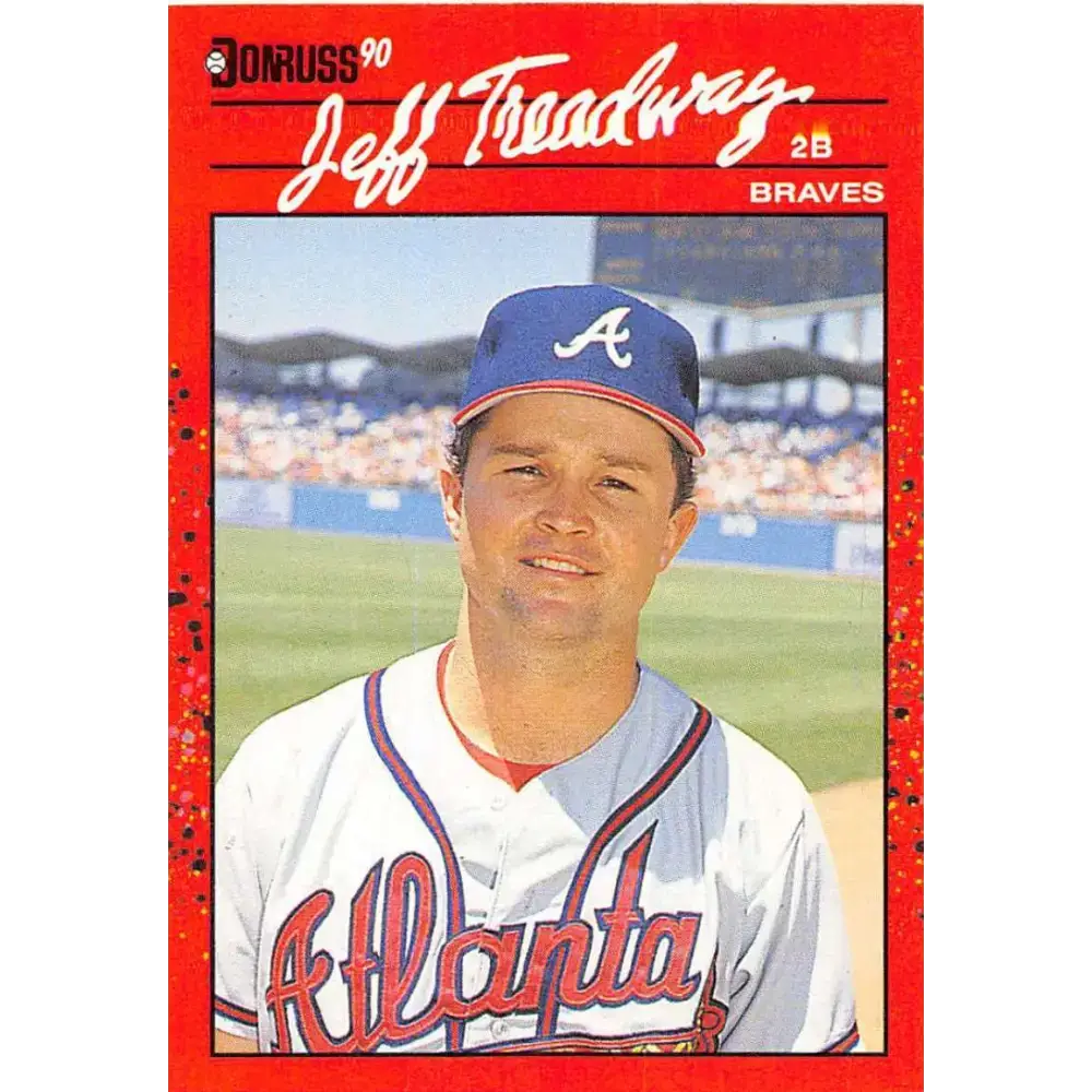 1990 Donruss #50 Jeff Treadway VG-EX Atlanta Braves Baseball Card - Baseball Card Single