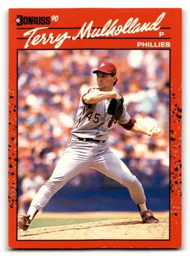 Original gloss Terry Mulholland Philadelphia Phillies baseball card 1990 Donruss ID57604
