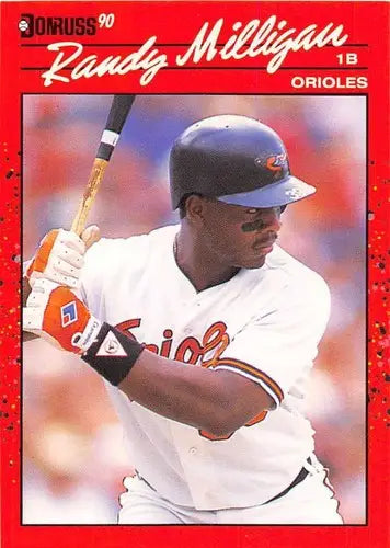 Original gloss Randy Milligan baseball card from 1990 Donruss NM-MT Orioles ID 5125