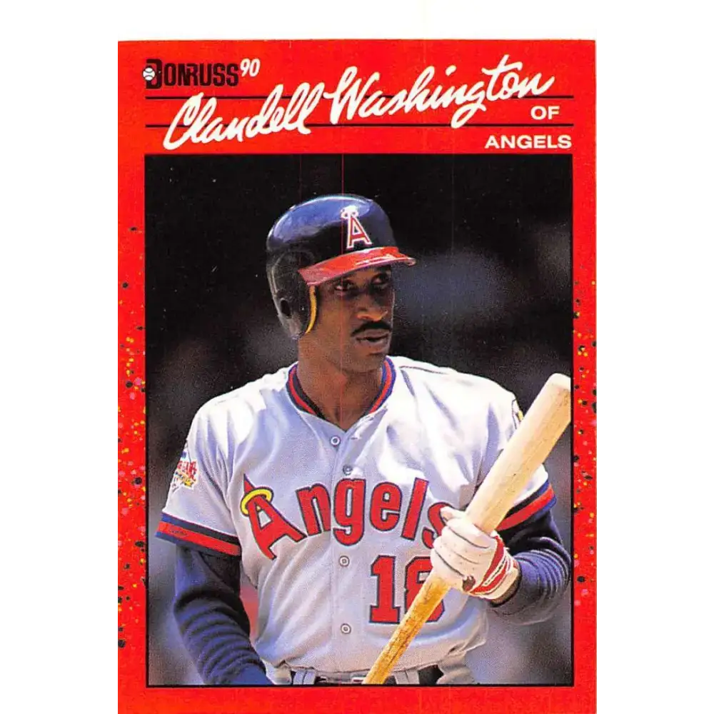 1990 Donruss #52 Claudell Washington VG-EX California Angels Baseball Card - Baseball Card Single