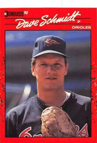 Dave Schmidt baseball card from 1990 Donruss #524 featuring original gloss quality