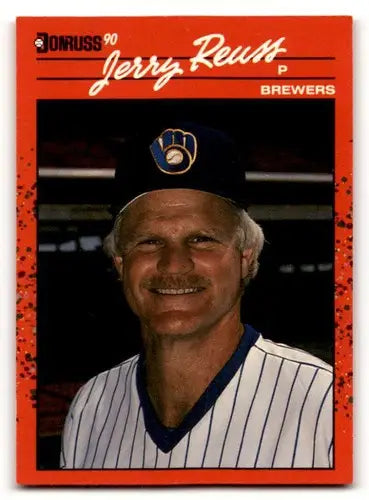 Jerry Reuss Milwaukee baseball card with original gloss from 1990 Donruss #528