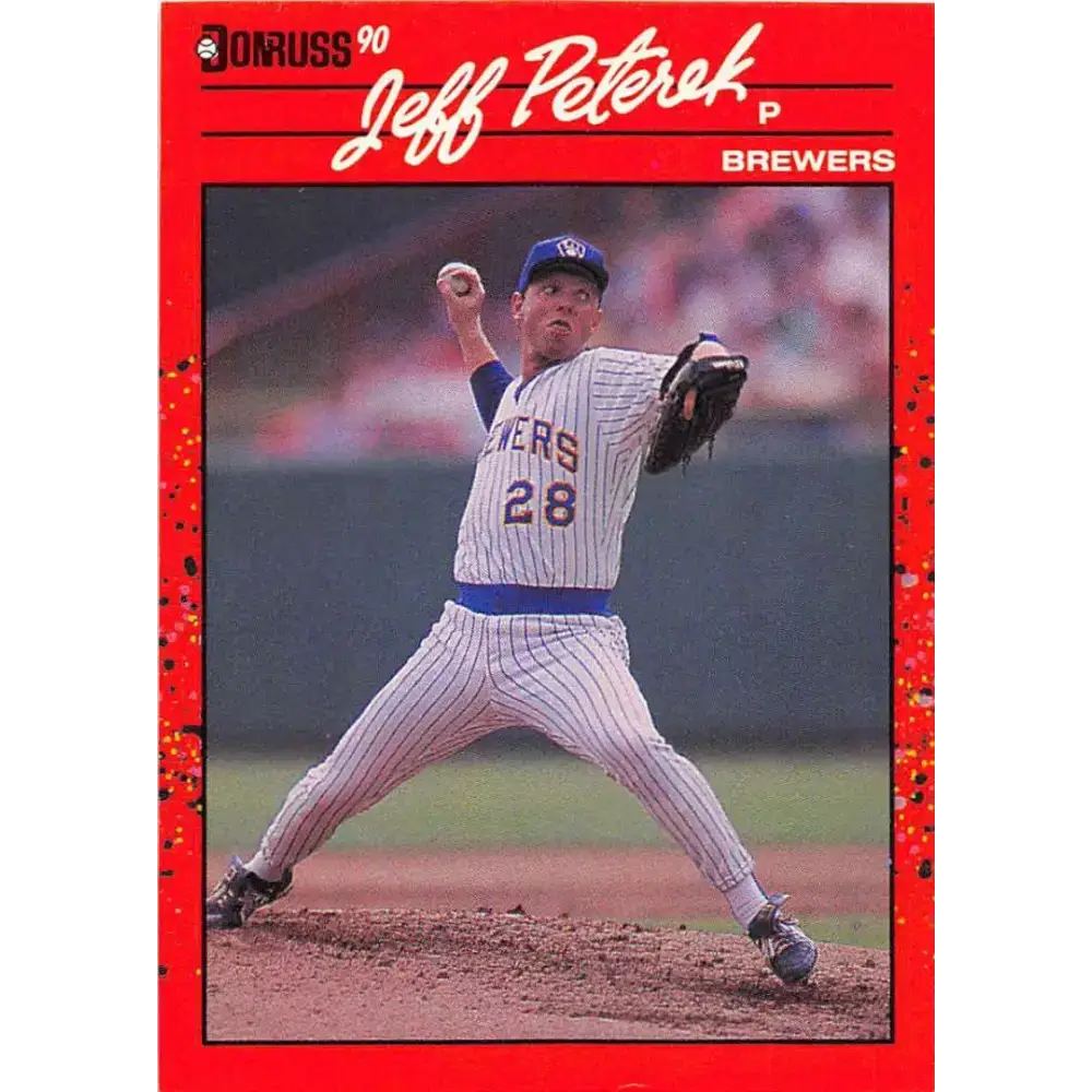 1990 Donruss #530 Jeff Peterek VG-EX RC Rookie Milwaukee Brewers Baseball Card - Baseball Card Single
