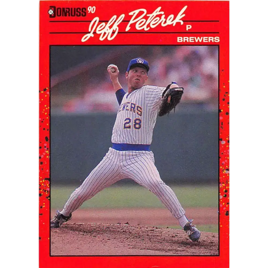 1990 Donruss #530 Jeff Peterek VG-EX RC Rookie Milwaukee Brewers Baseball Card - Baseball Card Single