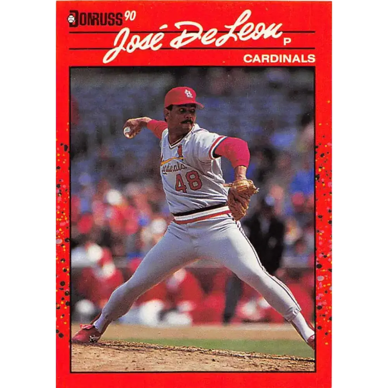 1990 Donruss #536 Jose DeLeon VG-EX St. Louis Cardinals Baseball Card - Baseball Card Single