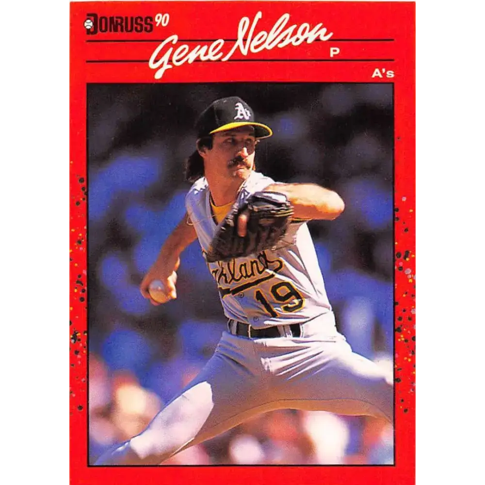 1990 Donruss #540 Gene Nelson VG-EX Oakland Athletics Baseball Card - Baseball Card Single