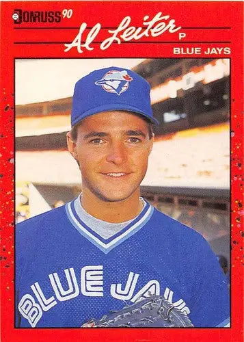 Original gloss 1990 Donruss Al Leiter baseball card featuring Blue Jays player