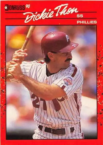 1990 Donruss #549 Dickie Thon NM-MT Phillies baseball card with original gloss for sale