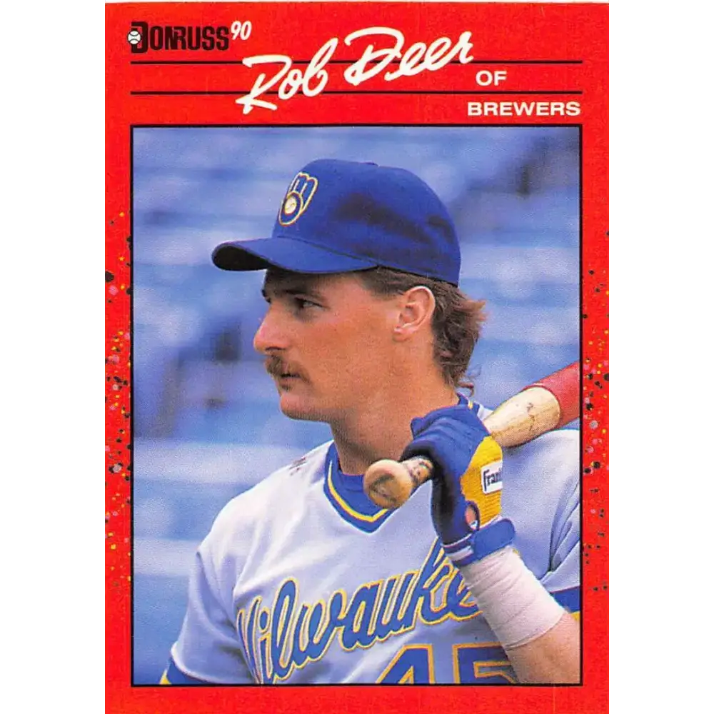 1990 Donruss #55 Rob Deer VG-EX Milwaukee Brewers Baseball Card - Baseball Card Single