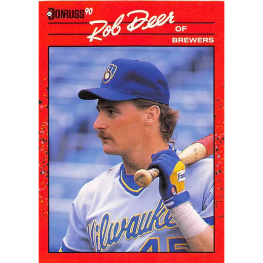 1990 Donruss #55 Rob Deer VG-EX Milwaukee Brewers Baseball Card - Baseball Card Single
