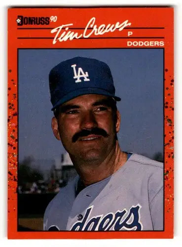 Original gloss 1990 Donruss Tim Crews Los Angeles Dodgers baseball card image