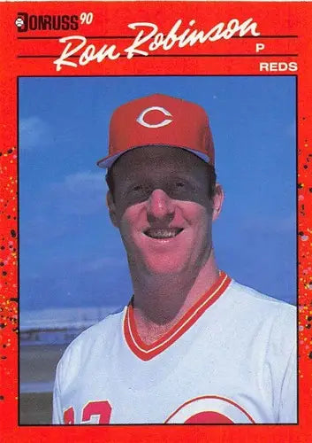 Original gloss Ron Robinson baseball card 1990 Donruss NM-MT Reds ID5143
