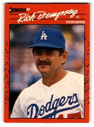 1990 Donruss Rick Dempsey Los Angeles Dodgers baseball card with original gloss