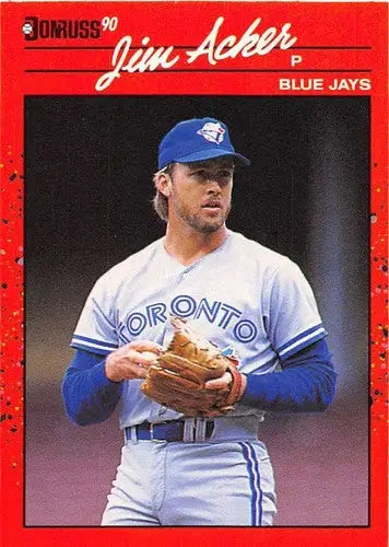 Original gloss Jim Acker baseball card from the Blue Jays 1990 Donruss #558 NM-MT