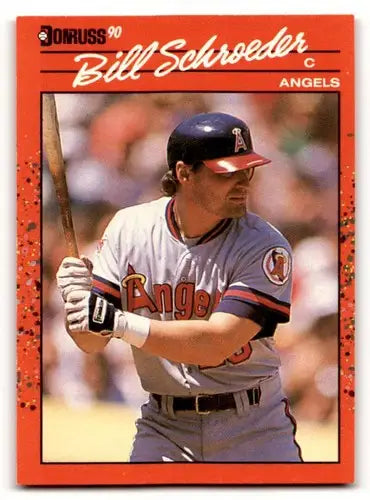 1990 Donruss Bill Schroeder Angels Baseball Card with Original Gloss in Angels Baseball Cards collection
