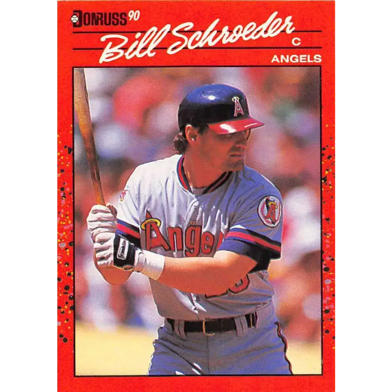1990 Donruss #567 Bill Schroeder VG-EX California Angels Baseball Card - Baseball Card Single