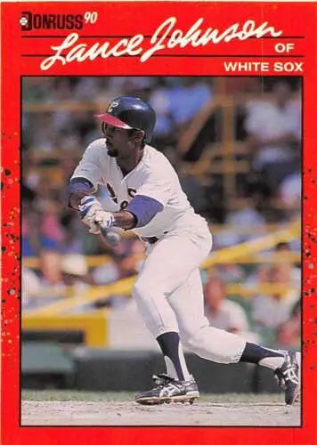 1990 Donruss #573 Lance Johnson baseball card with original gloss from White Sox collection